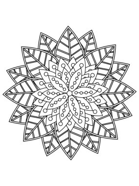 mandala. Dekoratif yuvarlak süs. Elle çizilmiş element. vektör illüstrasyonu