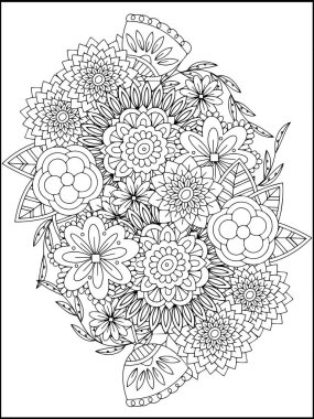 Boyama sayfaları zentangle. renkli zentangle sanatı