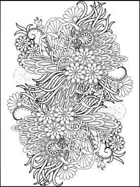 Boyama sayfaları zentangle. renkli zentangle sanatı