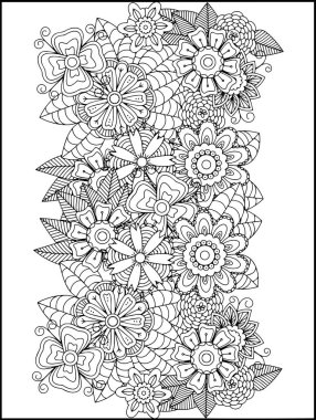 Boyama sayfaları zentangle. renkli zentangle sanatı