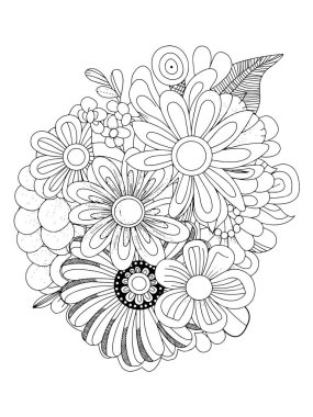 Boyama kitabı için el resimlerinin siyah ve beyaz vektör çizimi