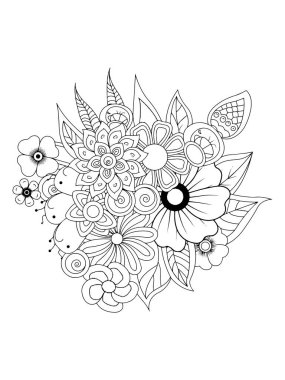 El yapımı ayçiçeği ve papatya buketi. Vektör illüstrasyonu.