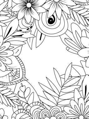 Yaprak ve tohum desenli çiçek mandala vektör çizimi tasarımı