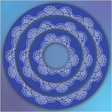 Japonlar Dairesel Kusursuz Dalga Kalıbı Vektörü