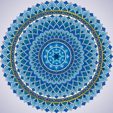 Mandala sanat vektörü mavi desen