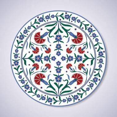 Lale Türk Dekoratif Desen Vektörü