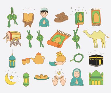 Bayram Mübarek illüstrasyon Koleksiyon Vektörü