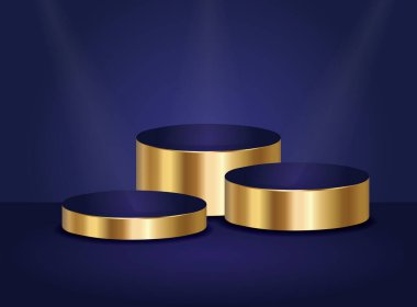 Mavi ve Altın Çember Yaya Kristali EPS Vektörü