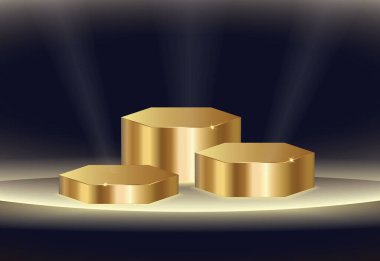 Altın Altıgen Yaya Kürsüsü EPS Vektörü