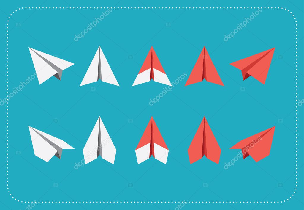 Paper Airplane illustration Collection EPS Vector