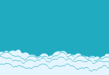 Mavi Gökyüzü ve Beyaz Bulut illüstrasyonu Gökyüzü Kaplaması EPS Vektörü