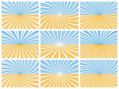 Turuncu & Mavi Güneş kremi resimleme Arkaplan Koleksiyonu EPS Vektörü