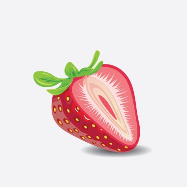 Dilimlenmiş Çilek Meyvesi EPS Vektörünün izole edilmişi