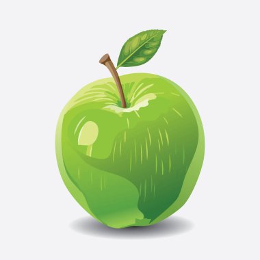 Yeşil bir elma EPS Vektörünün izole edilmiş çizimi