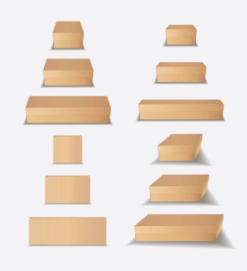 izole edilmiş Kahverengi Kutu Mokup EPS Vektörü EPS Vektörü