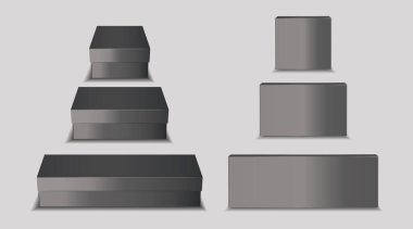 izole edilmiş Koyu Gri Kutu Model EPS Vektör EPS Vektörü