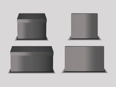 izole edilmiş Koyu Gri Kutu Model EPS Vektör EPS Vektörü