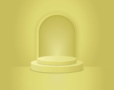 Açık Sarı Daire Yaya Kürsüsü EPS Vektörü