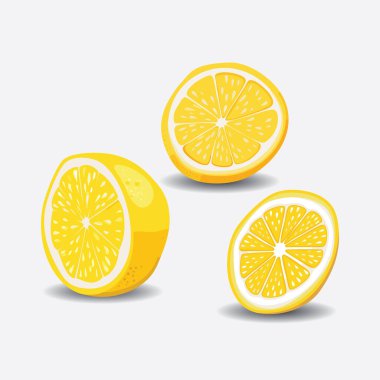 Limon dilimleri illüstrasyon izole EPS Vektörü