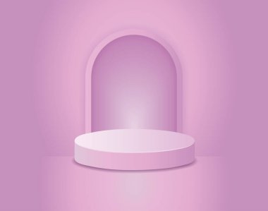 Açık Mor Çember Pedestal Podyum EPS Vektörü