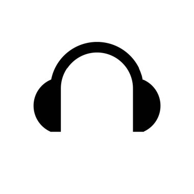 Kulaklık simgesi beyaz arkaplanda izole edildi. Kulaklık, resim çekimi. Müzik piktogramı yakın plan