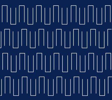 Koyu mavi arkaplanda soyut geometrik baskı. Moda tasarım illüstrasyonu