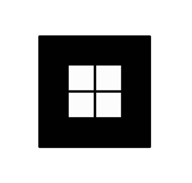 Beyaz arkaplanda pencere simgesi izole edildi. Siyah pencere resimleme çizimi