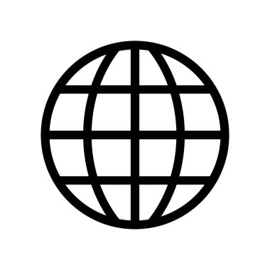 Beyaz arkaplanda izole edilmiş küre simgesi. Dünya ikonu yakın plan. Dünya simgesi