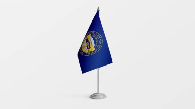Nebraska bayrağı. Beyaz çubukta izole edilmiş Nebraska bayrağı çizimi
