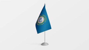 Güney Dakota bayrağı. Güney Dakota illüstrasyonunun bayrağı beyaz çubukta izole edildi