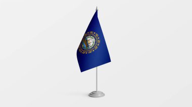 New Hampshire bayrağı direkte. Gerçekçi bayrak çizimi