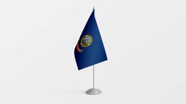 Idaho bayrağı direkte. Gerçekçi bayrak çizimi