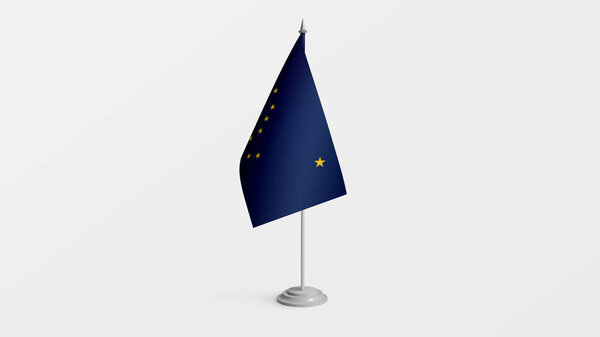 Alaska flag on stick. Realistic flag illustration