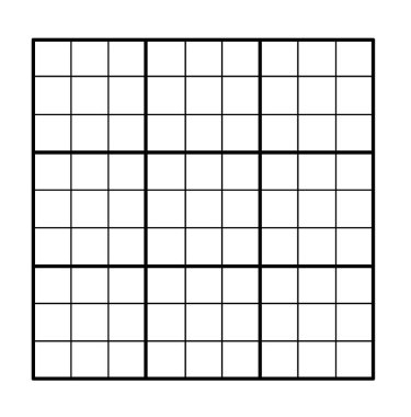 Özel Bulmaca Oluşturma İçin Boş Sudoku Şebekesi. Görüntü