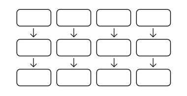 Simple table chart illustration for planning. Blank table 4x3 clipart