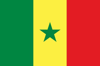 Senegal bayrak çizimi. Pankart. Görüntü