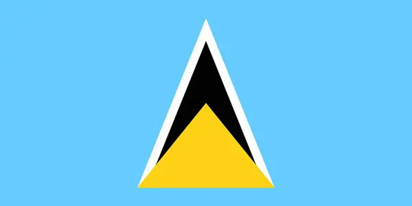 Aziz Lucia bayrağı çizimi. Saint Lucia ülkesinin bayrağı