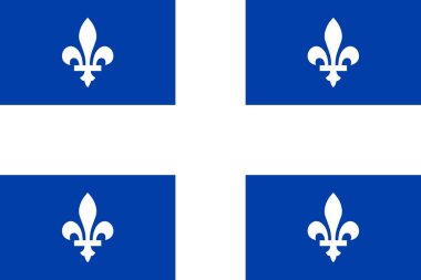 Quebec bayrağı. Gerçekçi bayrak çizimi