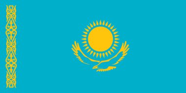 Kazakistan bayrağı. Gerçekçi bayrak çizimi