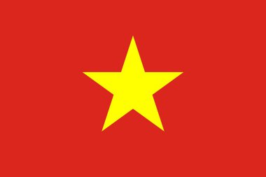 Vietnam bayrağı. Gerçekçi bayrak çizimi