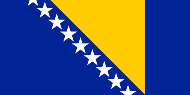 Bosna-Hersek bayrağı. Gerçekçi bayrak çizimi