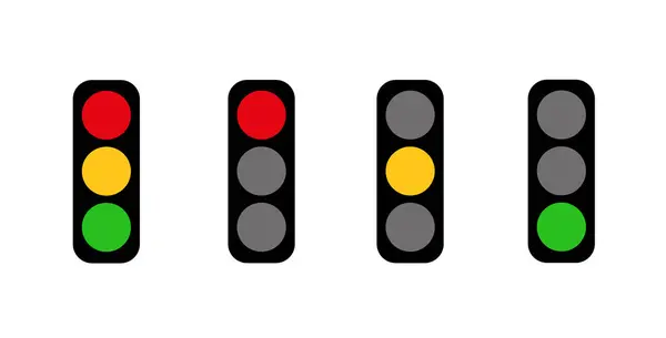 Beyaz resimde izole edilmiş trafik ışıkları
