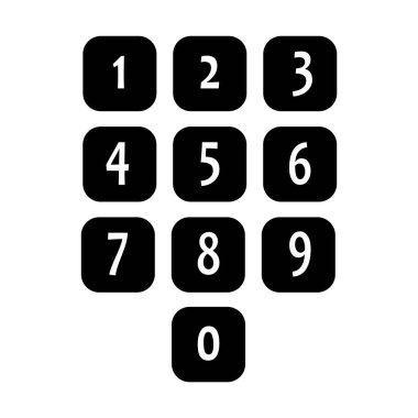 Eğitim ve UI veya UX Tasarım için 1-9 sayı simgesi kümesi. Beyaz arkaplanda izole edilmiş numaralar illüstrasyonu