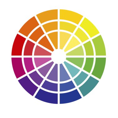 Beyaz arkaplanda izole edilmiş renk spektrumu