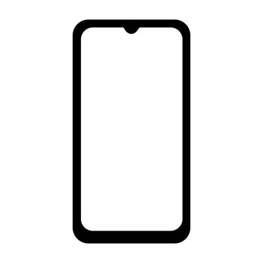 Akıllı telefon simgesi, aygıt simgesi, beyaz arkaplanda izole edilmiş yeni telefon. Boş ekran