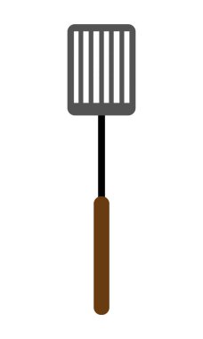 Spatula pişirme simgesi beyaz arkaplanda izole edildi. Utensil. Spatula illüstrasyonu. Mutfak simgesi