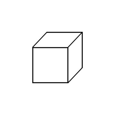 Beyaz arkaplanda küp simgesi izole edildi. Küp resim grafiği