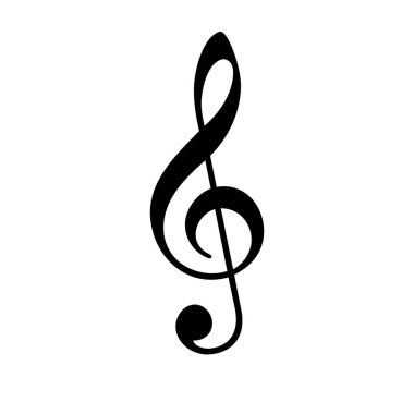 Beyaz arkaplanda üçlü anahtar simgesi izole edildi. Müzik ikonu. Müzik piktogramı yakın plan