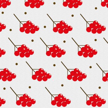 Açık gri arkaplanda kırmızı böğürtlen deseni. Görüntü