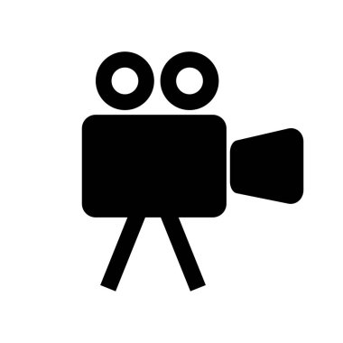 Beyaz arkaplanda film kamerası simgesi